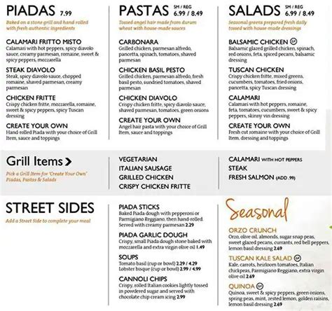 piada italian street food menu.